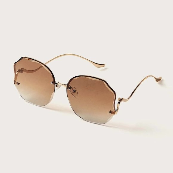 Womens Boho Rimless Sunglasses Travel Accessories - Picture 5 of 6